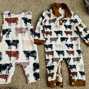 3-6 month western onesies
